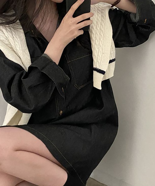 「Ulysses」 シャツワンピース F ダークブルー レディース_画像6