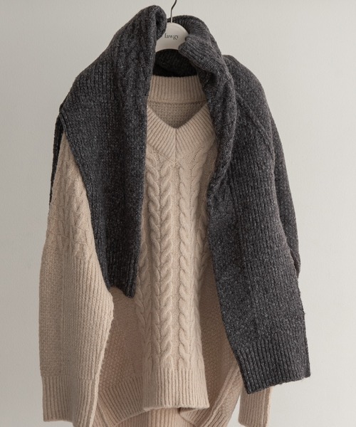 「lawgy」 長袖ニット FREE ライトベージュ レディース_画像7