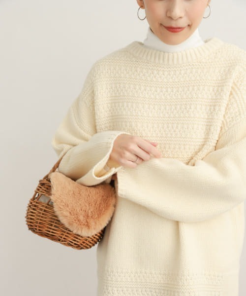 「URBAN RESEARCH DOORS」 長袖ニット MEDIUM ベージュ レディース_画像4