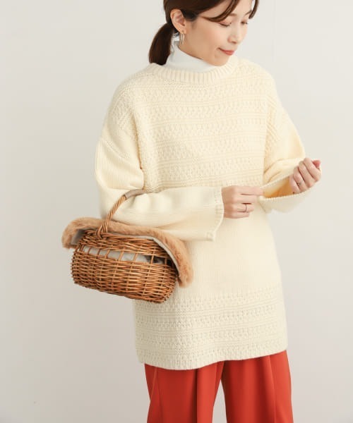 「URBAN RESEARCH DOORS」 長袖ニット MEDIUM ベージュ レディース_画像6