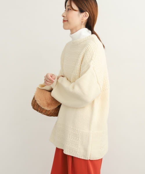 「URBAN RESEARCH DOORS」 長袖ニット MEDIUM ベージュ レディース_画像9