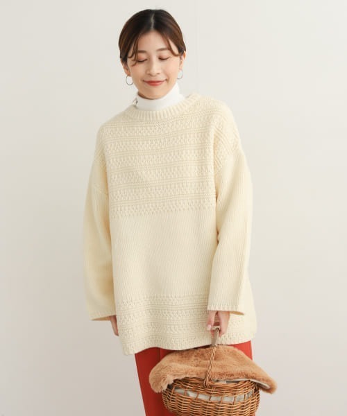 「URBAN RESEARCH DOORS」 長袖ニット MEDIUM ベージュ レディース_画像10