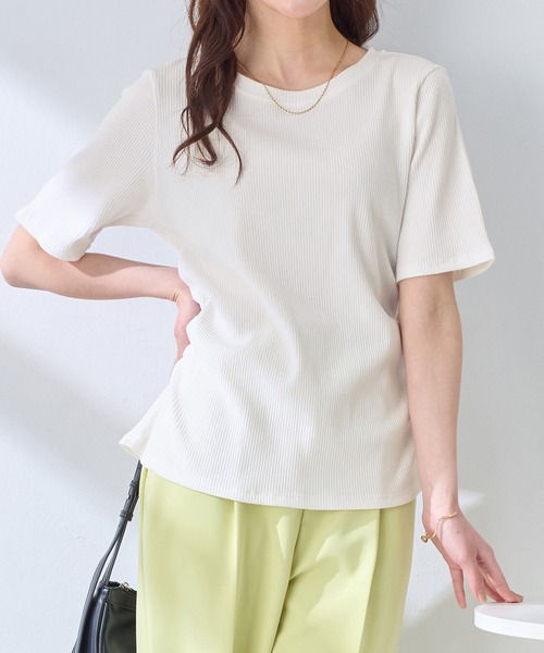 alotta（アロッタ） tシャツ ドレープデザインリブトップス レディース