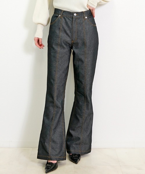 70s Denim Pants デニム パンツ フレア CH_hdmn ジーンズ デニム デニムパンツ 美脚ハイウエストフレアデニム