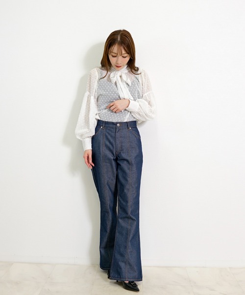 theory　セオリー　美脚ハイウエスト　デニム　フレア　パンツ CH_hdmn ジーンズ デニム デニムパンツ 美脚ハイウエストフレアデニム