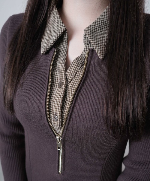 「LIPSERVICE」 長袖ワンピース FREE ブラック レディース_画像4