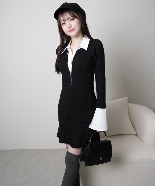 「LIPSERVICE」 長袖ワンピース FREE ブラック レディース_画像8