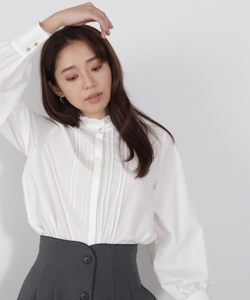 「NATURAL BEAUTY BASIC」 長袖ブラウス MEDIUM ライトグリーン レディース_画像3