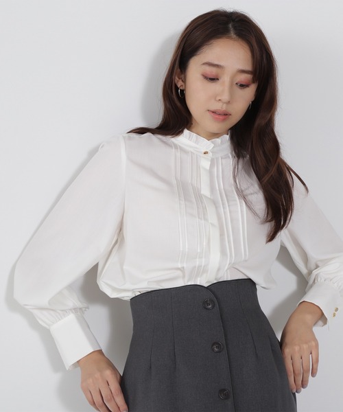 「NATURAL BEAUTY BASIC」 長袖ブラウス MEDIUM ライトグリーン レディース_画像5