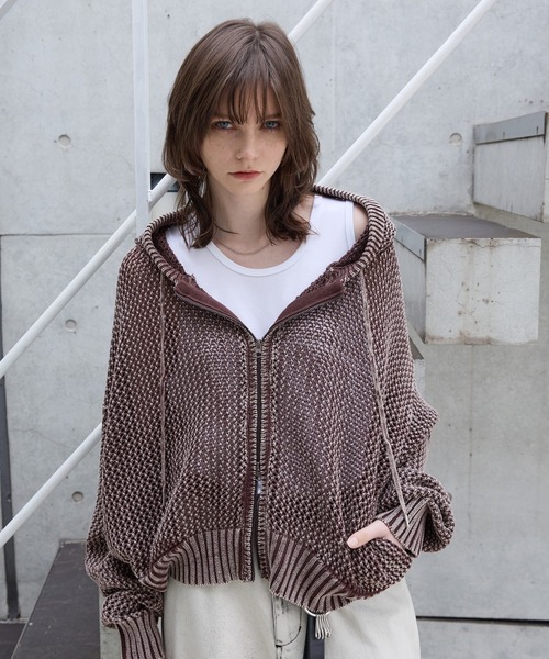 「Spielio」 ジップアップパーカー M ブラウン メンズ_画像9