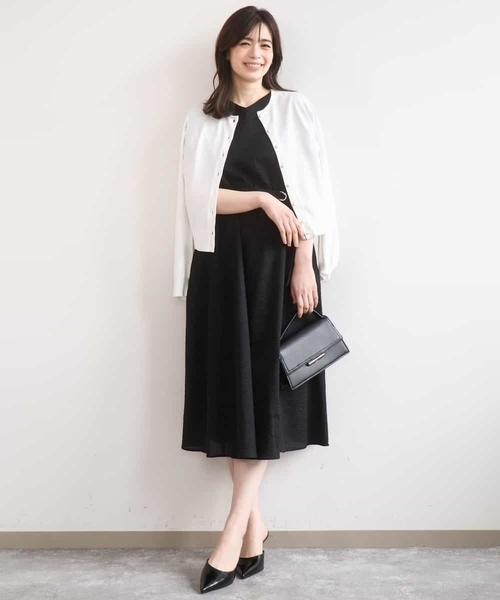 ワンピース VネックAラインシルエットワンピース/洗える/WEB限定カラーサイズありの画像