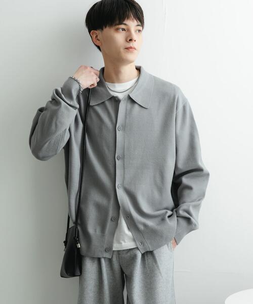 「SENSE OF PLACE by URBAN RESEARCH」 ニットカーディガン LARGE グレー メンズ_画像4