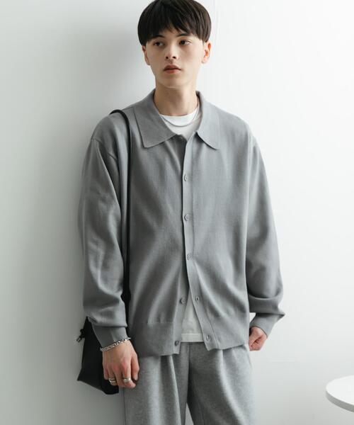 「SENSE OF PLACE by URBAN RESEARCH」 ニットカーディガン LARGE グレー メンズ_画像5