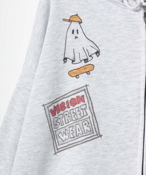 「VISION STREET WEAR」 ジップアップパーカー M アッシュグレー メンズ_画像6