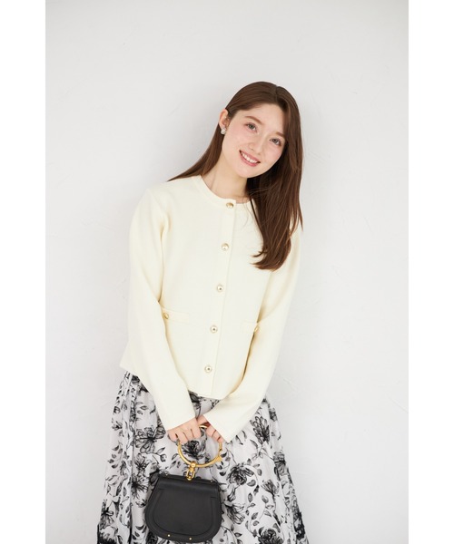「tocco closet」 ニットカーディガン M ネイビー レディース_画像3