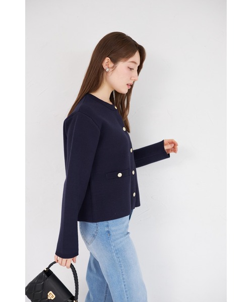 「tocco closet」 ニットカーディガン M ネイビー レディース_画像9
