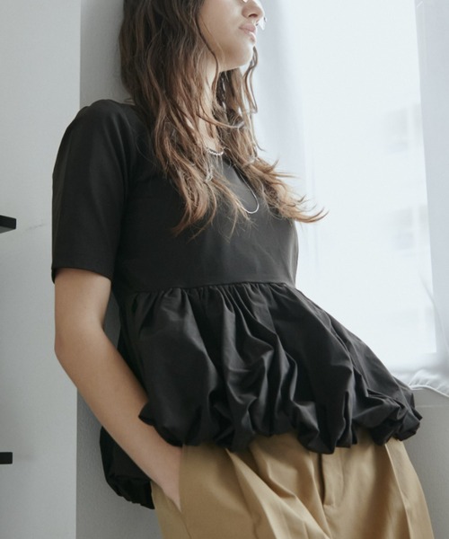 Aunt Marie's（アントマリーズ） tシャツ 半袖 ペプラムバルーンT