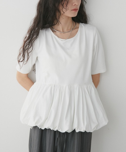 Aunt Marie's（アントマリーズ） tシャツ 半袖 ペプラムバルーンT