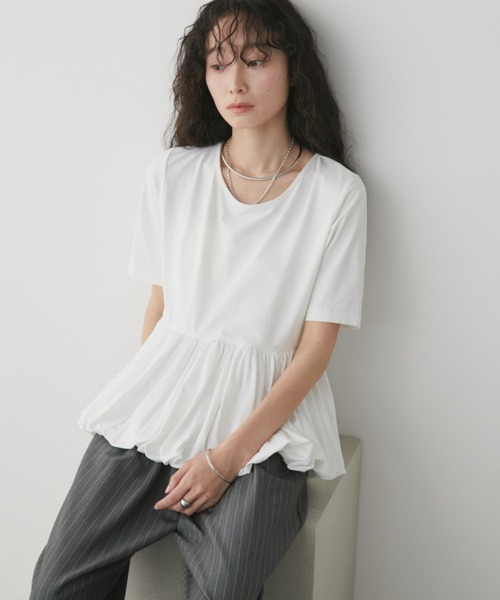marryme マリーミー ペプラム 半袖 カットソー Tシャツ Aunt Marie's（アントマリーズ） tシャツ 半袖 ペプラムバルーンT