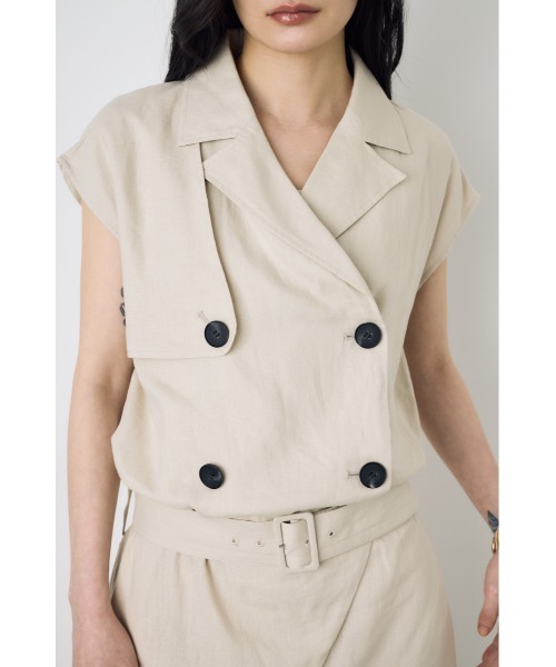 新品 アリジ ALYSI オールインワン 42 EOP1599 Lサイズ リネン AZUL BY MOUSSY（アズールバイマウジー） オールインワン リネン