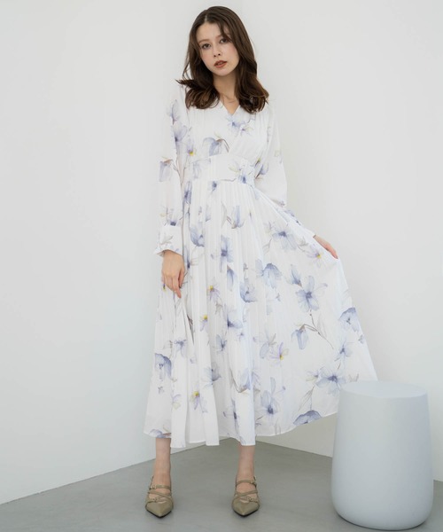 「NOELA」 長袖ワンピース S ネイビー レディース_画像2