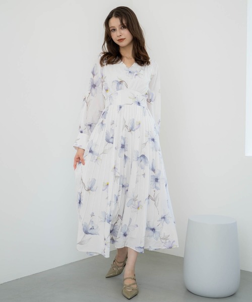 「NOELA」 長袖ワンピース S ネイビー レディース_画像3