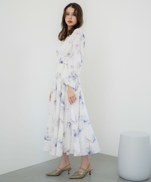 「NOELA」 長袖ワンピース S ネイビー レディース_画像5