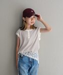 タンクトップ 肌着 「KIDS」シアーフリル切...の詳細画像1