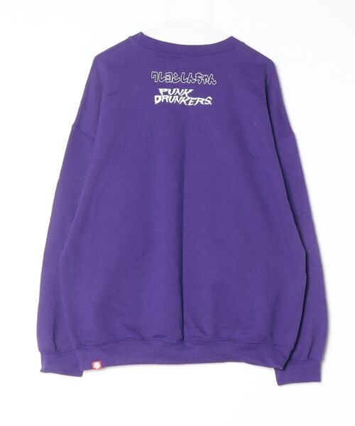 「PUNK DRUNKERS」 ワンポイントスウェットカットソー X-LARGE パープル メンズ_画像2