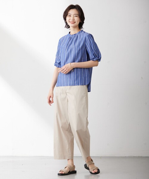「J.PRESS」 半袖ブラウス 9 ブルー レディース_画像4