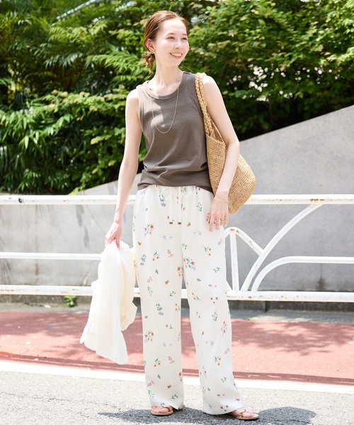 「margaux」 「SLOBE IENA」イージーパンツ 38 ネイビー レディース_画像2