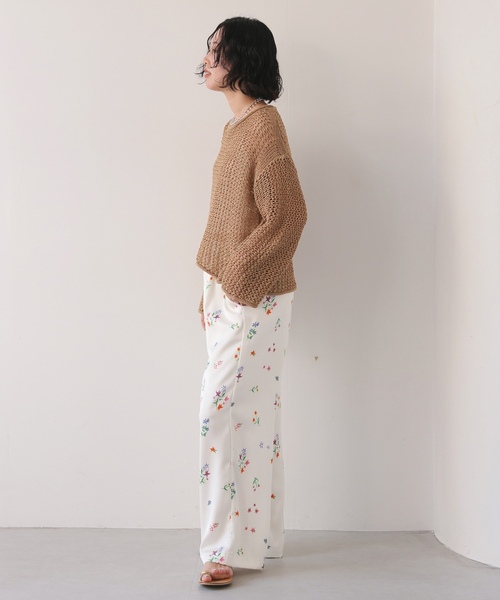 「margaux」 「SLOBE IENA」イージーパンツ 38 ネイビー レディース_画像6