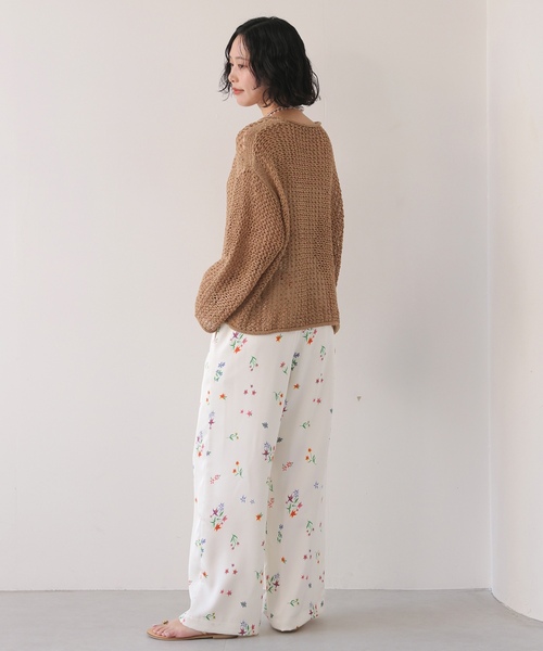 「margaux」 「SLOBE IENA」イージーパンツ 38 ネイビー レディース_画像7