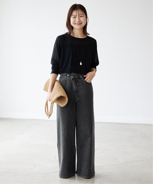 「SLOBE IENA」 デニムパンツ 38 ブラック レディース_画像2