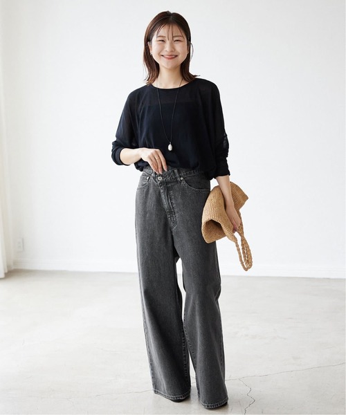 「SLOBE IENA」 デニムパンツ 38 ブラック レディース_画像5