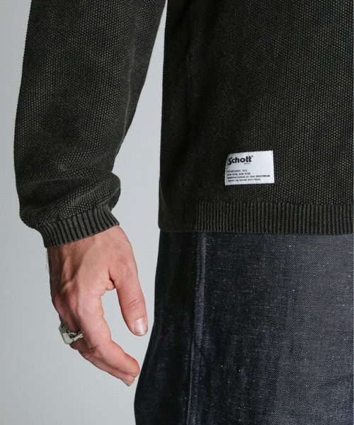Schott N.Y.C（ショット） 「Schott」 ニットカーディガン L ブラック