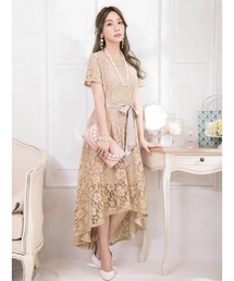 ☆半袖☆ワンショル ロング丈 ワンピース パーティ ドレス Cinderella ドレス パーティードレス ロングドレス ワンピース