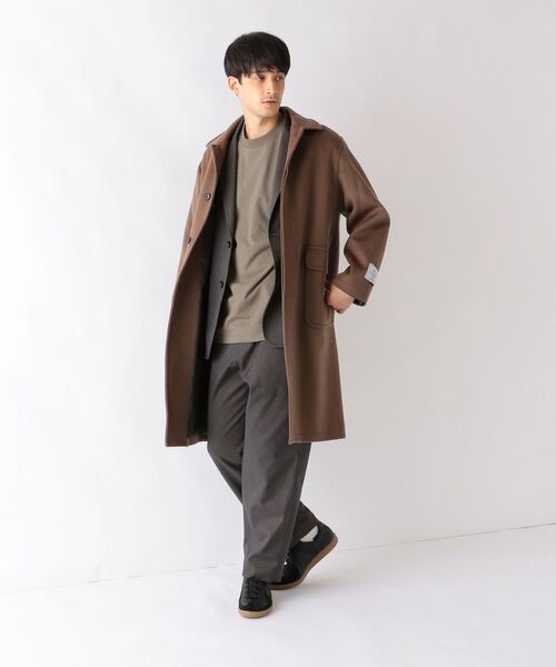 SHIPS any ステンカラーコート any: SORONA混 ストレッチ スーパー