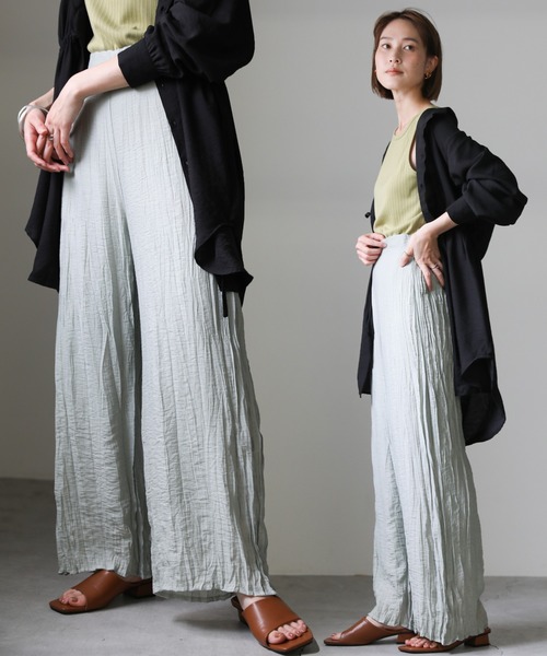 パンツ 2021 SS ワッシャーポプリンワイドパンツ