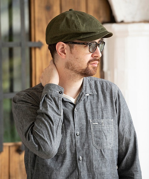 人気❗️日本製 MIGHTY SHINE Washed Cotton ハンチング 新品】Mighty Shine 日本製 リネン100%ニュースボーイハンチング