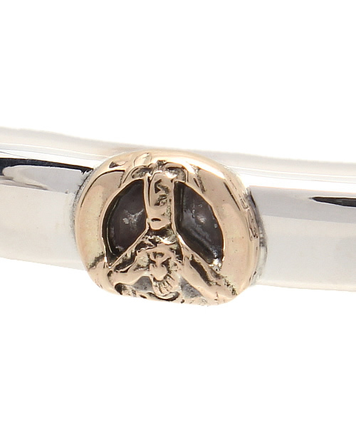 バングル circle silver bangle-K10-peace sign- シルバー バングル メンズ レディースの画像