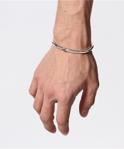 バングル circle silver bangle-K10-peace sign- シルバー バングル メンズ レディースの画像