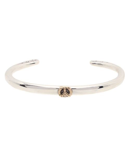 バングル circle silver bangle-K10-peace sign- シルバー バングル メンズ レディースの画像