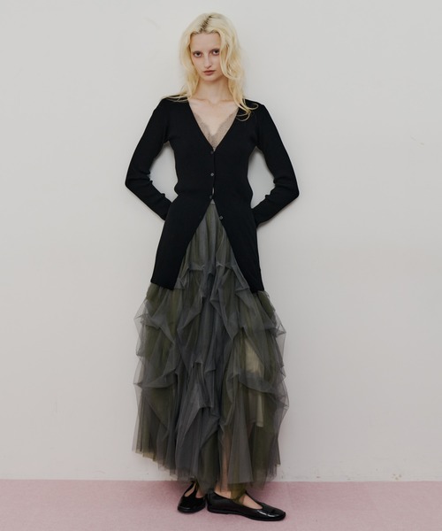 LA BELLE ETUDE チュールスカート Carrie ブラックチャコール LA BELLE ETUDE（ラベルエチュード） スカート Carrie(ボリューム