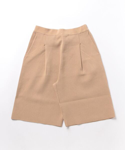 パンツ ポリエスターニットショートタックパンツ レディース