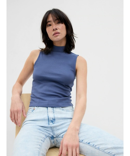 モックネックタンクトップ GAP（ギャップ） tシャツ モダン モックネック タンクトップ