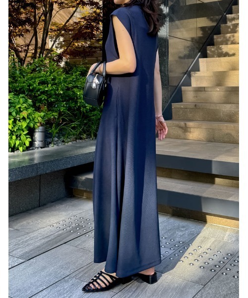 着やすい前開きワンピースとボレロセット❣️ 青い池　L TRUBE ワンピース 五分袖 1つボタン スキッパー 夏 秋 L LL 黒