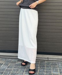 ★24AW SAINT LAURENT VISCOSE MIDI レッド タイト スカート 美品 イヴサンローラン YVES SAINT LAURENT タイトスカート