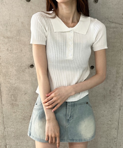【美品】maje 半袖ニット ☆パリ発 maje☆ リブ 半袖 ニット セーター トップス ブラック