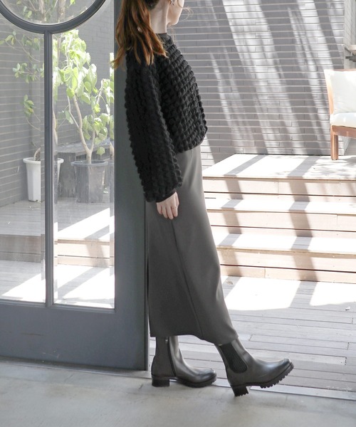 kaori127 Theory(セオリー) WOOSTER CREPE KNIT LINKS LINKS TEE BLACK